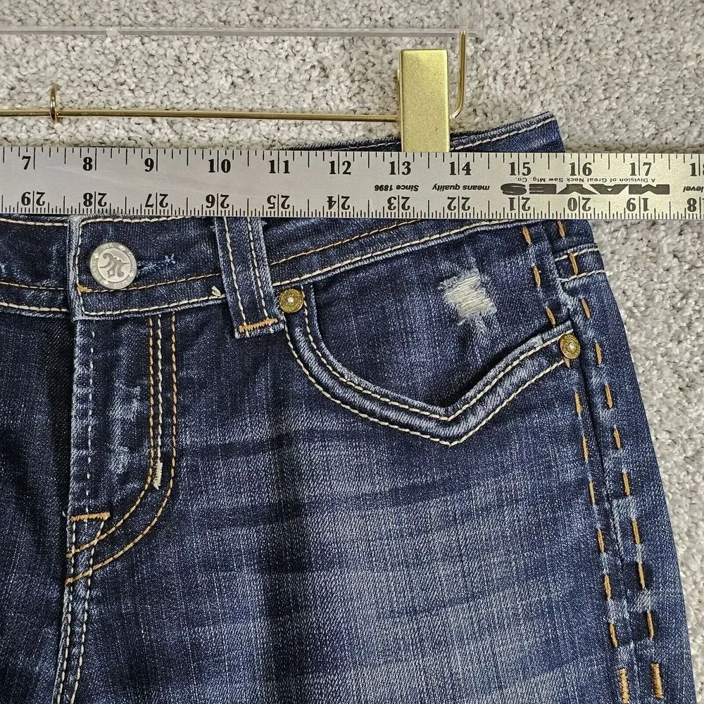 MEK Denim Jeans Womens 28x32 Oaxaca Slim Boot‎ Low Rise Western Biker Rock